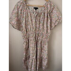 J.Crew Scattered Bloom Cinched Waist Puff Sleeve Dress L